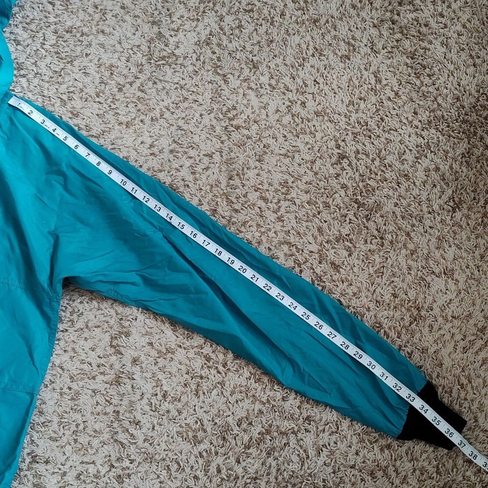 Woolrich Windbreaker Sz L Teal Long Sleeve Hooded Jacket - Picture 9 of 11